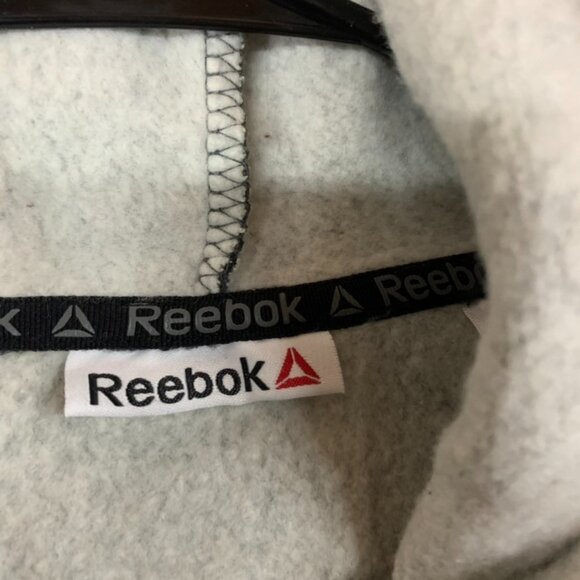 Reebok Mens XL Hoodie Sweat Shirt Gray Color Block Logo Cotton Blend Athletic - Picture 7 of 16